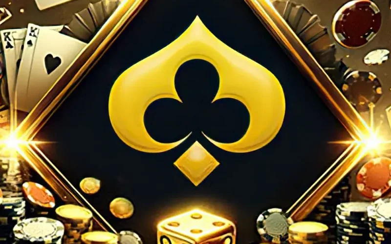 Ilustrasi layar permainan digital dengan suasana kasino
